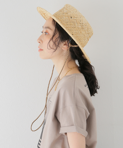 SUBLIME（サブライム）の「【SUBLiME/サブライム】 ex RAFFIA STRAP HAT（ハット・レディース・ベージュ・FREE）」の3枚目の写真