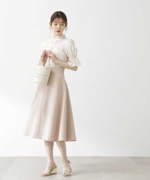 PROPORTION BODY DRESSING（プロポーションボディドレッシング）の「パールフレアースカート / 1213220701（スカート・レディース・ベージュ/ブラック・SMALL/MEDIUM/X-SMALL）」の10枚目の写真