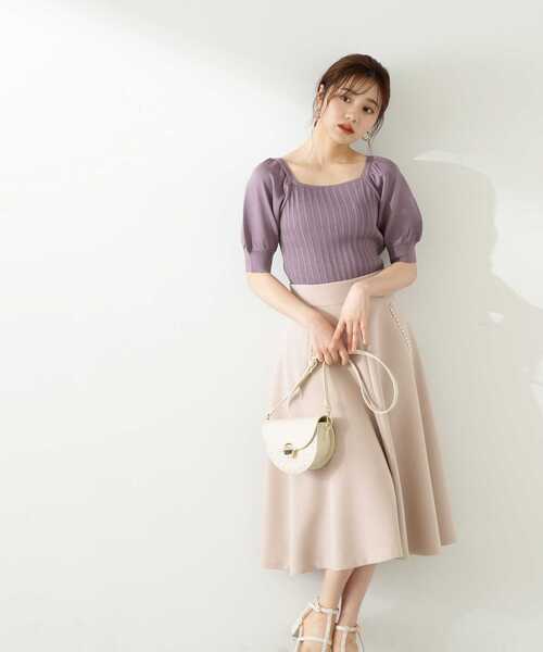 PROPORTION BODY DRESSING（プロポーションボディドレッシング）の「パールフレアースカート / 1213220701（スカート・レディース・ベージュ/ブラック・SMALL/MEDIUM/X-SMALL）」の14枚目の写真
