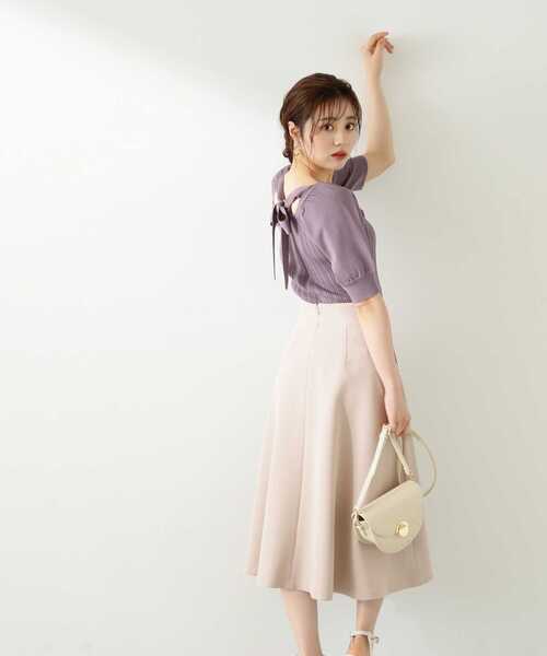 PROPORTION BODY DRESSING（プロポーションボディドレッシング）の「パールフレアースカート / 1213220701（スカート・レディース・ベージュ/ブラック・SMALL/MEDIUM/X-SMALL）」の9枚目の写真