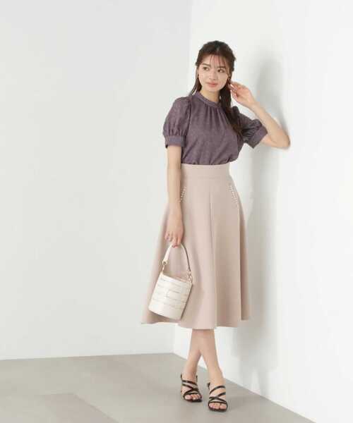 PROPORTION BODY DRESSING（プロポーションボディドレッシング）の「パールフレアースカート / 1213220701（スカート・レディース・ベージュ/ブラック・SMALL/MEDIUM/X-SMALL）」の12枚目の写真