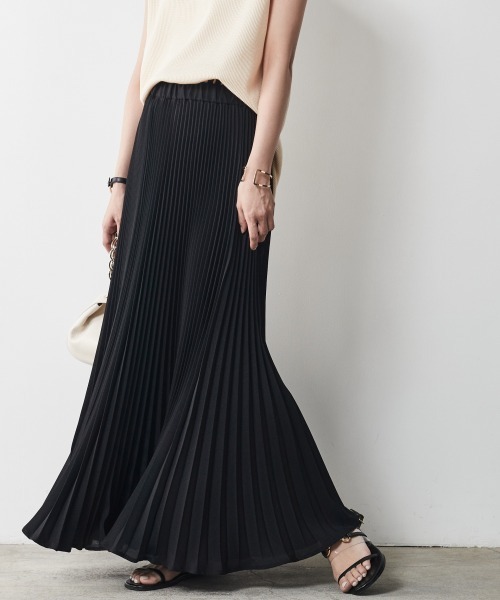 CHIC STYLE(シックスタイル)の「 プリーツマキシスカート <大きいサイズ有>シックスタイル(スカート・レディース・ブラック/ベージュ・L/3L/4L/5L/M/LL)」の13枚目の写真