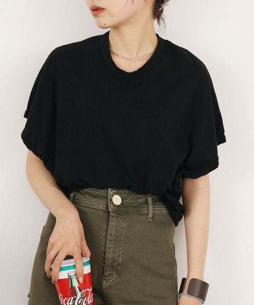 CAL.Berries(カルベリーズ)の「CAL.Berries/カルベリーズ BOXY N/S TEE Tシャツ カットソー(Tシャツ/カットソー・レディース・ホワイト/サンドベージュ/ブラック・S)」の1枚目の写真