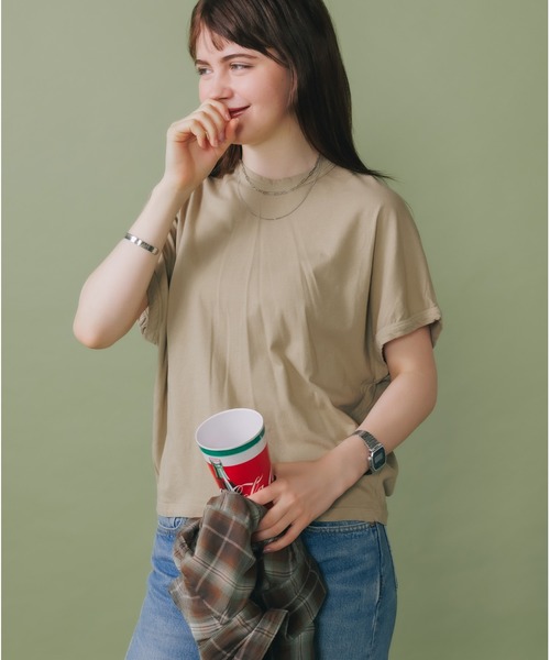 CAL.Berries(カルベリーズ)の「CAL.Berries/カルベリーズ BOXY N/S TEE Tシャツ カットソー(Tシャツ/カットソー・レディース・ホワイト/サンドベージュ/ブラック・S)」の16枚目の写真