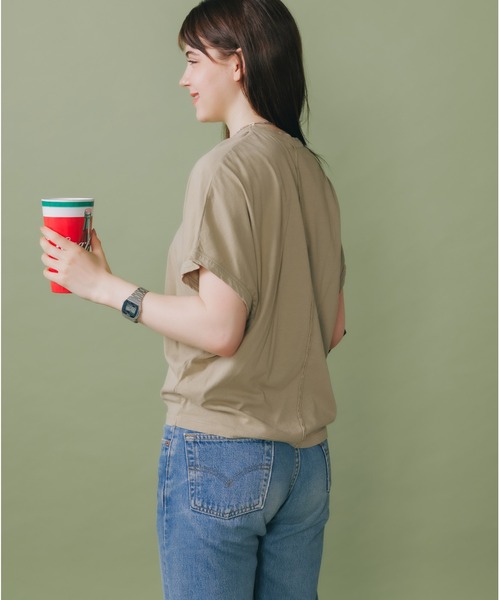 CAL.Berries(カルベリーズ)の「CAL.Berries/カルベリーズ BOXY N/S TEE Tシャツ カットソー(Tシャツ/カットソー・レディース・ホワイト/サンドベージュ/ブラック・S)」の17枚目の写真