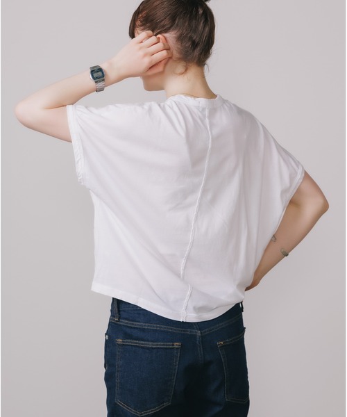 CAL.Berries(カルベリーズ)の「CAL.Berries/カルベリーズ BOXY N/S TEE Tシャツ カットソー(Tシャツ/カットソー・レディース・ホワイト/サンドベージュ/ブラック・S)」の13枚目の写真