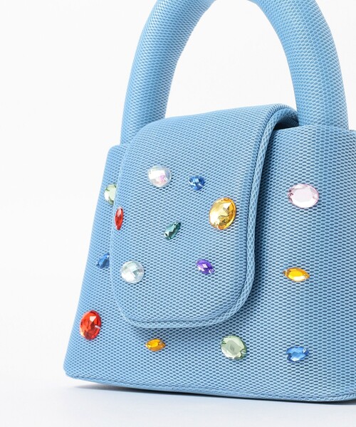 Ray BEAMS（レイビームス）の「Ray BEAMS / ビジュー バッグ（ハンドバッグ・レディース・ライトブルー/ブラック・ONE SIZE）」の18枚目の写真