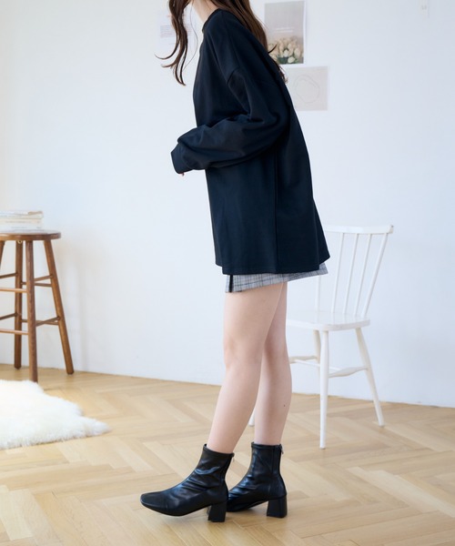 Ada.（エイダ）の「体型カバー ゆるっと オーバーなサイズ感 ベーシック スウェット（Tシャツ/カットソー・レディース・ブラウン/ベージュ/グレー/ブラック/カーキ・FREE）」の11枚目の写真