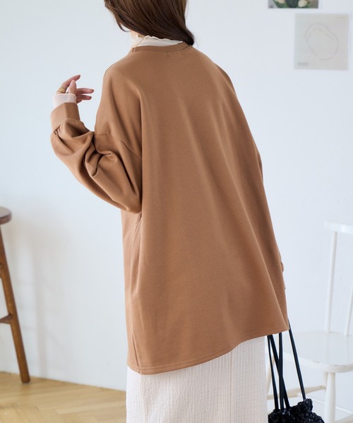 Ada.（エイダ）の「体型カバー ゆるっと オーバーなサイズ感 ベーシック スウェット（Tシャツ/カットソー・レディース・ブラウン/ベージュ/グレー/ブラック/カーキ・FREE）」の20枚目の写真