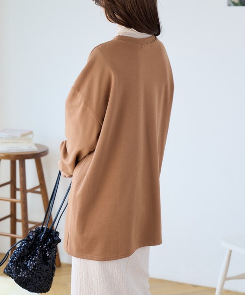 Ada.（エイダ）の「体型カバー ゆるっと オーバーなサイズ感 ベーシック スウェット（Tシャツ/カットソー・レディース・ブラウン/ベージュ/グレー/ブラック/カーキ・FREE）」の21枚目の写真