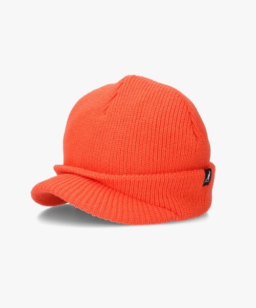 KANGOL(カンゴール)の「KANGOL SLICED PEAK BEANIE(キャップ・レディース・ブラック/オレンジ・ONE SIZE)」の2枚目の写真
