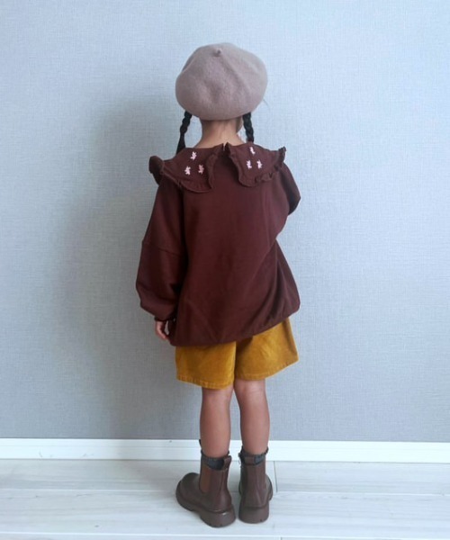 Moujonjon（ムージョンジョン）の「コーデュロイ３分丈スカート付パンツ（その他パンツ・キッズ・ブラウン/マスタード・130/110/120/100/90）」の5枚目の写真