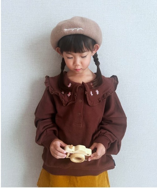 Moujonjon（ムージョンジョン）の「コーデュロイ３分丈スカート付パンツ（その他パンツ・キッズ・ブラウン/マスタード・130/110/120/100/90）」の8枚目の写真