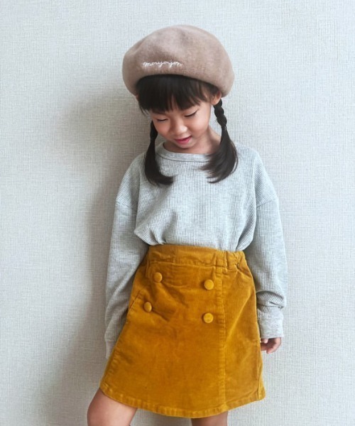 Moujonjon（ムージョンジョン）の「コーデュロイ３分丈スカート付パンツ（その他パンツ・キッズ・ブラウン/マスタード・130/110/120/100/90）」の12枚目の写真
