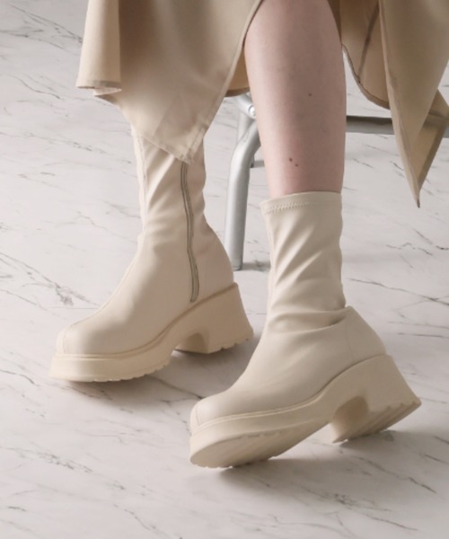 ミドルブーツ MOU Women Boots 101000BSTME Beige 楽天市場】ブーツ ミドルブーツ ハーフブーツ レディース 靴