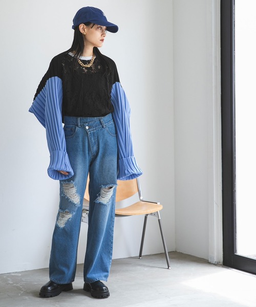 bohmal（ボマール）の「配色ダンボールニットボレロ（カーディガン