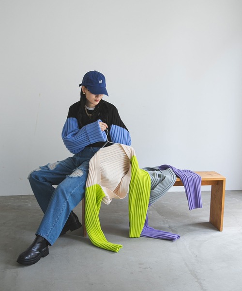 bohmal(ボマール)の「配色ダンボールニットボレロ(カーディガン/ボレロ・レディース・パープル/ライム/ブルー・FREE)」の20枚目の写真