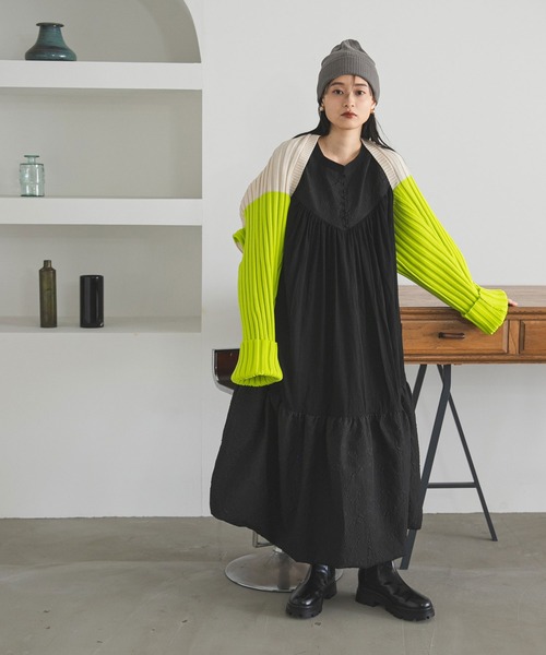 bohmal(ボマール)の「配色ダンボールニットボレロ(カーディガン/ボレロ・レディース・パープル/ライム/ブルー・FREE)」の12枚目の写真