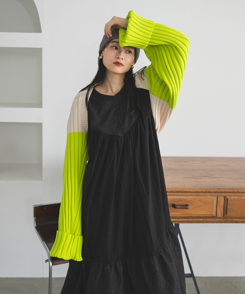 bohmal(ボマール)の「配色ダンボールニットボレロ(カーディガン/ボレロ・レディース・パープル/ライム/ブルー・FREE)」の21枚目の写真