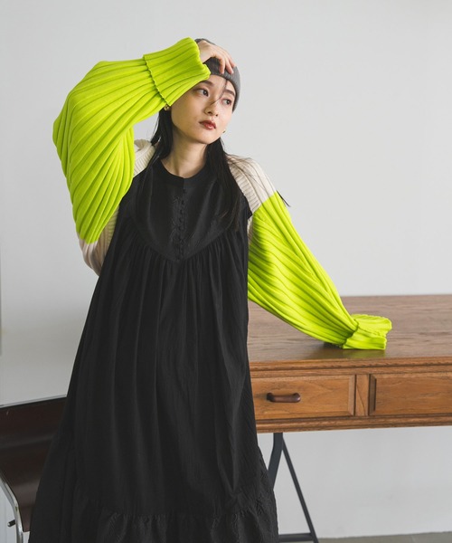 bohmal(ボマール)の「配色ダンボールニットボレロ(カーディガン/ボレロ・レディース・パープル/ライム/ブルー・FREE)」の13枚目の写真