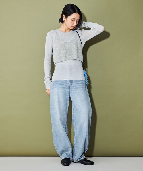 CITEN（シテン）の「＜CITEN＞バルーンデニム2（デニムパンツ・レディース・ライトブルー/ネイビー/ブラック・M/S/XS）」の5枚目の写真