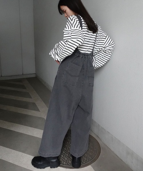 CORNERS（コーナーズ）の「ストレッチツイルハイウエストサロペット（サロペット/オーバーオール・レディース・ベージュ/ブラック/インディゴブルー/アイボリー・FREE）」の16枚目の写真