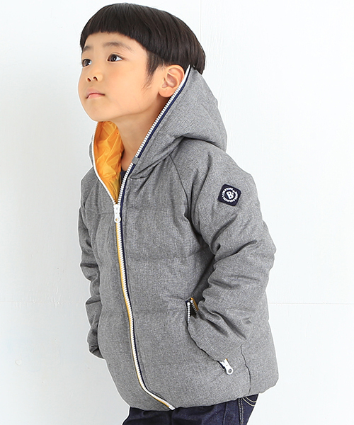 B:MING by BEAMS（ビーミングバイビームス）の「ビーミング by ビームス / フード付きダウンブルゾン 2015（ダウンジャケット/コート・キッズ・グレー/ネイビー/イエロー/ピンク・110/130/100/150/120/140/90）」の2枚目の写真