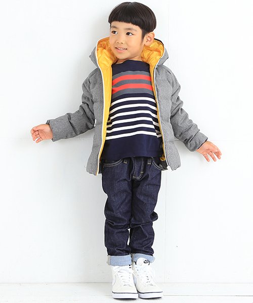 B:MING by BEAMS（ビーミングバイビームス）の「ビーミング by ビームス / フード付きダウンブルゾン 2015（ダウンジャケット/コート・キッズ・グレー/ネイビー/イエロー/ピンク・110/130/100/150/120/140/90）」の6枚目の写真