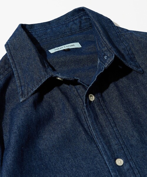 FREAK'S STORE(フリークスストア)の「限定展開 Relax Fit リラックスフィット レギュラーカラー デニムシャツ(シャツ/ブラウス・メンズ・インディゴブルー/ダークインディゴブルー/ブラック系その他/ブラック・MEDIUM/LARGE/SMALL)」の5枚目の写真