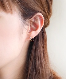 【itam】アイタム/ キュービックジルコニアスパイラルダブルピアス