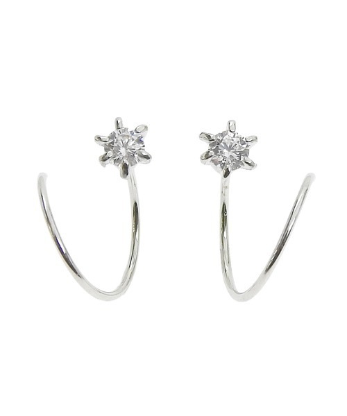 itam(アイタム)の「【itam】アイタム/ キュービックジルコニアスパイラルダブルピアス(ピアス(両耳用)・レディース・シルバー/ゴールド・FREE)」の6枚目の写真
