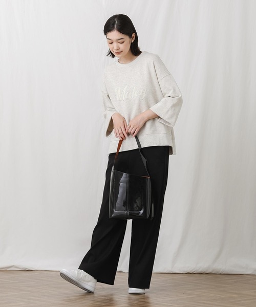 Gready Brilliant(グレディブリリアン)の「Matey刺繍ロゴロンT(Tシャツ/カットソー・レディース・チャコールグレー/オートミール・38)」の12枚目の写真