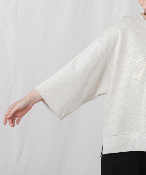 Gready Brilliant(グレディブリリアン)の「Matey刺繍ロゴロンT(Tシャツ/カットソー・レディース・チャコールグレー/オートミール・38)」の20枚目の写真