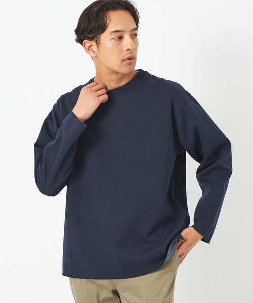 green label relaxing（グリーンレーベルリラクシング）の「Clean ダブルフェイス クルーネック カットソー -抗菌-（Tシャツ/カットソー・メンズ・ネイビー/ピンク/ライトグレー・XXL/S/M/XL/L）」の3枚目の写真