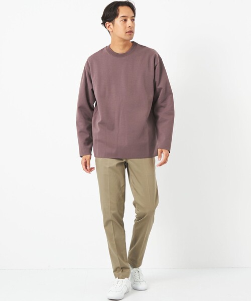 green label relaxing（グリーンレーベルリラクシング）の「Clean ダブルフェイス クルーネック カットソー -抗菌-（Tシャツ/カットソー・メンズ・ネイビー/ピンク/ライトグレー・XXL/S/M/XL/L）」の8枚目の写真