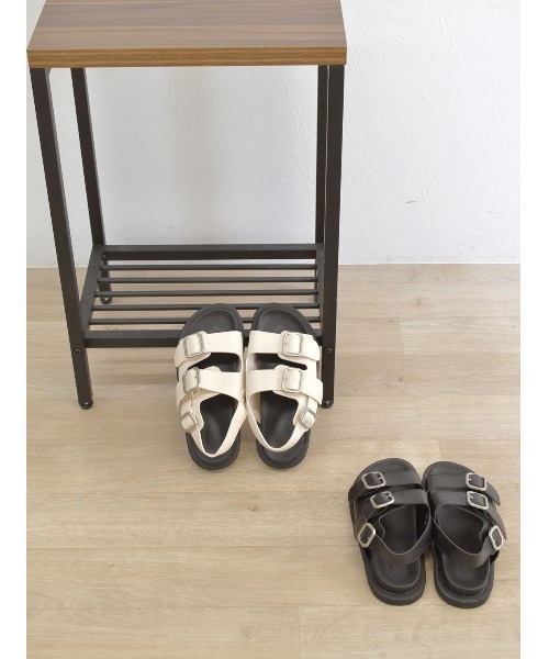 Reurie'(レウリィ)の「ダブルベルトフラットサンダル / double belt flat sandal(サンダル・レディース・ブラック/アイボリー・23.0cm/24.0cm/23.5cm/24.5cm)」の20枚目の写真