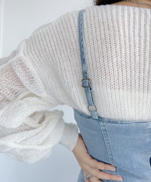 Loueme（ルエム）の「レースアップデニムミニキャミワンピース（ワンピース・レディース・ブラック/ブルー・FREE）」の7枚目の写真