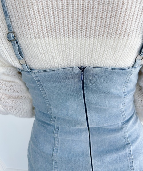 Loueme（ルエム）の「レースアップデニムミニキャミワンピース（ワンピース・レディース・ブラック/ブルー・FREE）」の8枚目の写真