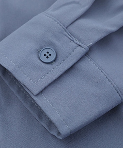 HOOK（フック）の「【HOOK】アシンメトリーワークテイスト長袖シャツ（シャツ/ブラウス・メンズ・ブルー/ブラック・XL/L/M）」の7枚目の写真