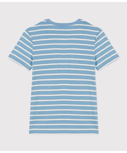 PETIT BATEAU(プチバトー)の「マリニエールクルーネック半袖Tシャツ(Tシャツ/カットソー・レディース・ライトブルー/ホワイト×ネイビー・XX-SMALL/X-SMALL/SMALL/MEDIUM/LARGE)」の3枚目の写真
