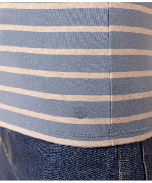 PETIT BATEAU(プチバトー)の「マリニエールクルーネック半袖Tシャツ(Tシャツ/カットソー・レディース・ライトブルー/ホワイト×ネイビー・XX-SMALL/X-SMALL/SMALL/MEDIUM/LARGE)」の7枚目の写真