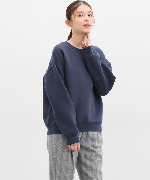 Honeys（ハニーズ）の「裏起毛ゆるスウェット（スウェット・レディース・アイボリー/スミクロ/杢グレー/イエロー/ブラック/ネイビー/ミント/ピンク/ベージュ・3L/LL/M/S/L）」の15枚目の写真