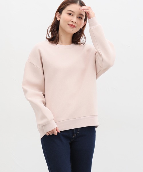 Honeys（ハニーズ）の「裏起毛ゆるスウェット（スウェット・レディース・アイボリー/スミクロ/杢グレー/イエロー/ブラック/ネイビー/ミント/ピンク/ベージュ・3L/LL/M/S/L）」の19枚目の写真