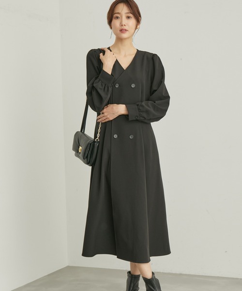 ROPE' PICNIC（ロペピクニック）の「トレンチ風ワンピース（ワンピース・レディース・ブラック/ベージュ系その他・36/38）」の5枚目の写真