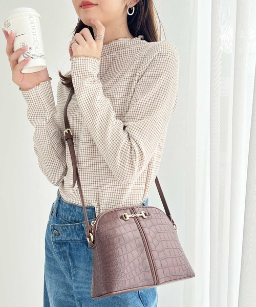 GeeRA(ジーラ)の「ビット付ミニショルダー(ショルダーバッグ・レディース・ブラック/ダークブラウン・FREE)」の1枚目の写真