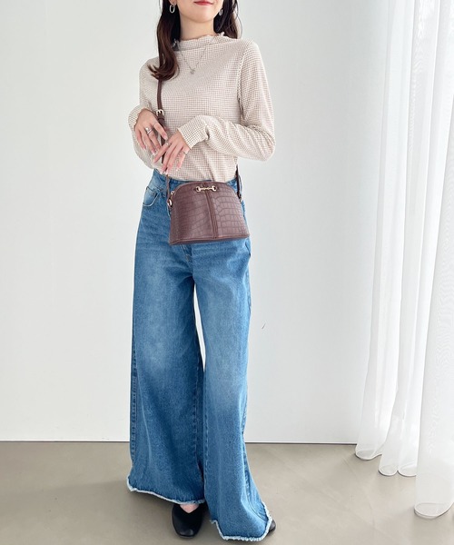 GeeRA(ジーラ)の「ビット付ミニショルダー(ショルダーバッグ・レディース・ブラック/ダークブラウン・FREE)」の3枚目の写真