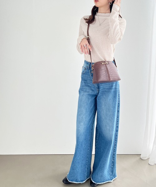 GeeRA(ジーラ)の「ビット付ミニショルダー(ショルダーバッグ・レディース・ブラック/ダークブラウン・FREE)」の4枚目の写真