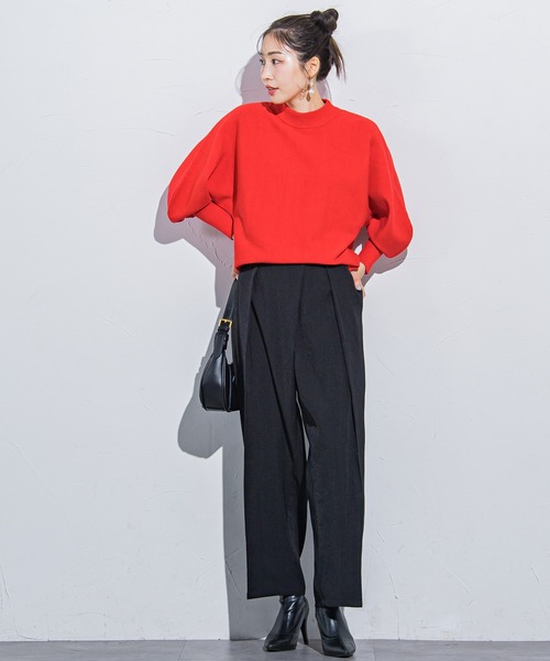 VICKY（ビッキー）の「【ボディラインを拾わない】楽々スラックスタックハイウエストパンツ《手洗い可能》（スラックス・レディース・ブラック/ベージュ/グレー・M）」の6枚目の写真