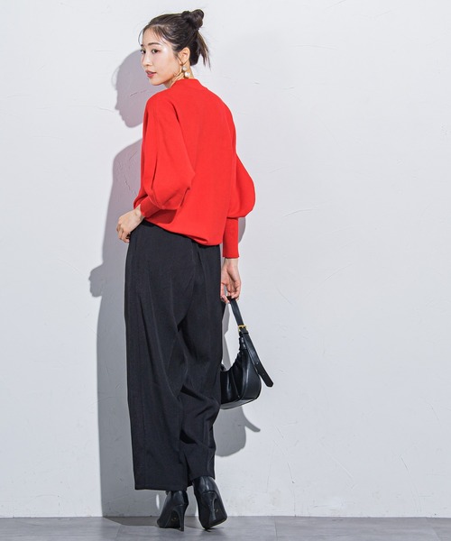 VICKY（ビッキー）の「【ボディラインを拾わない】楽々スラックスタックハイウエストパンツ《手洗い可能》（スラックス・レディース・ブラック/ベージュ/グレー・M）」の7枚目の写真