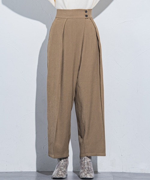 VICKY（ビッキー）の「【ボディラインを拾わない】楽々スラックスタックハイウエストパンツ《手洗い可能》（スラックス・レディース・ブラック/ベージュ/グレー・M）」の22枚目の写真